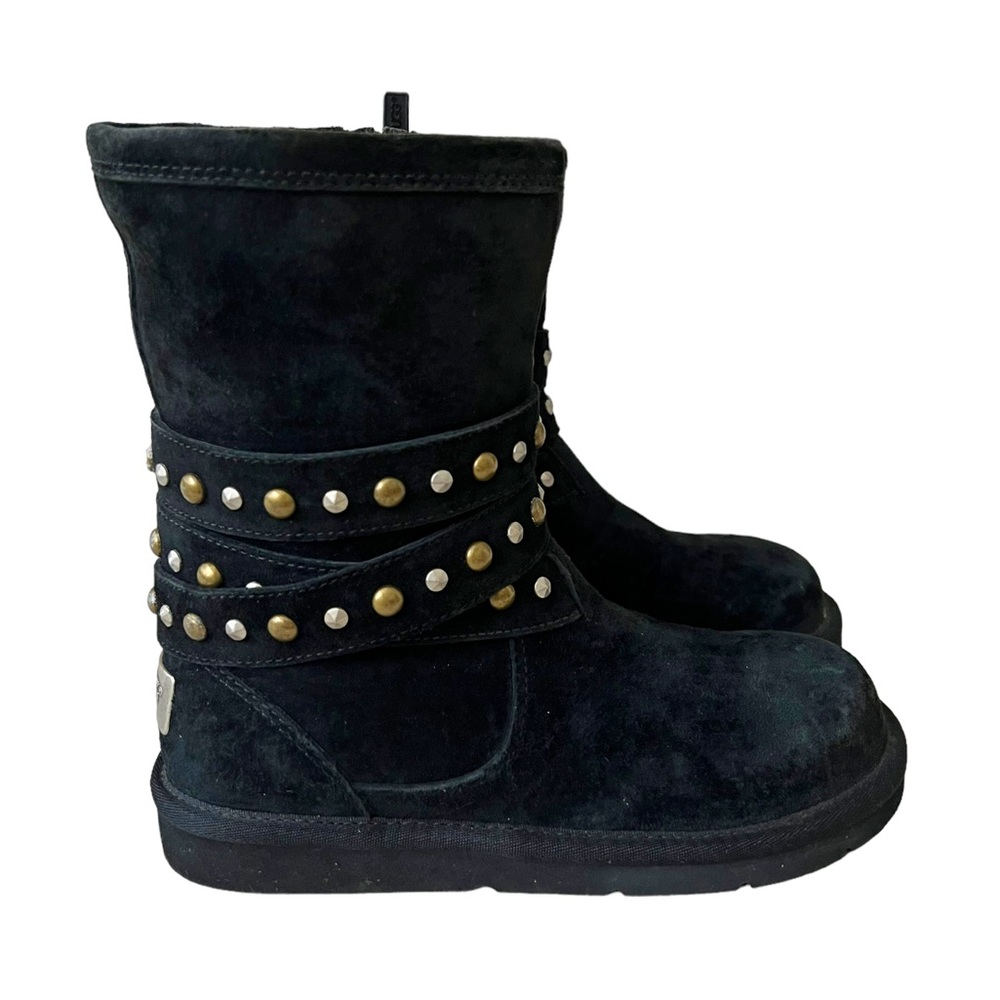 UGG Mid Calf Black Boots with Studded Belts (Women’s Size 6)